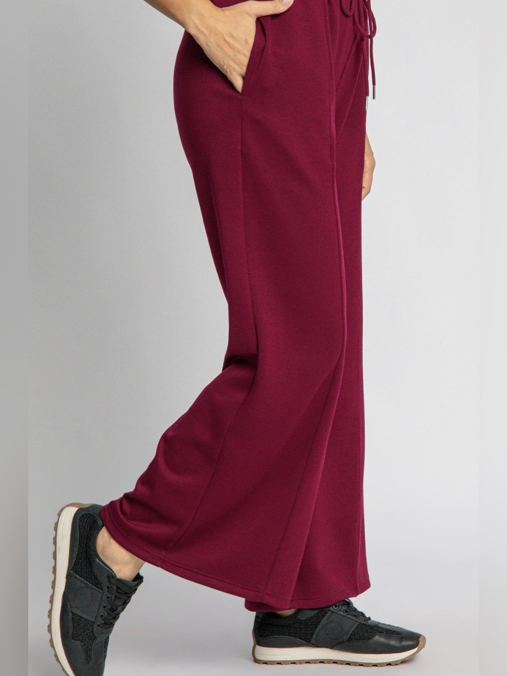 Umgee Full Size Drawstring Wide Leg Pants with Pockets - Picture 4 of 4